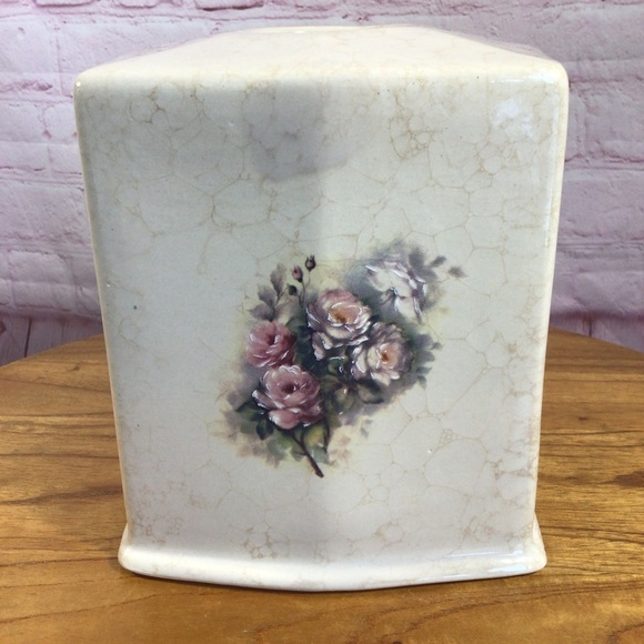 Vintage Athena Rose Ceramic Tissue Box Cover - Made in USA - Picture 4 of 8